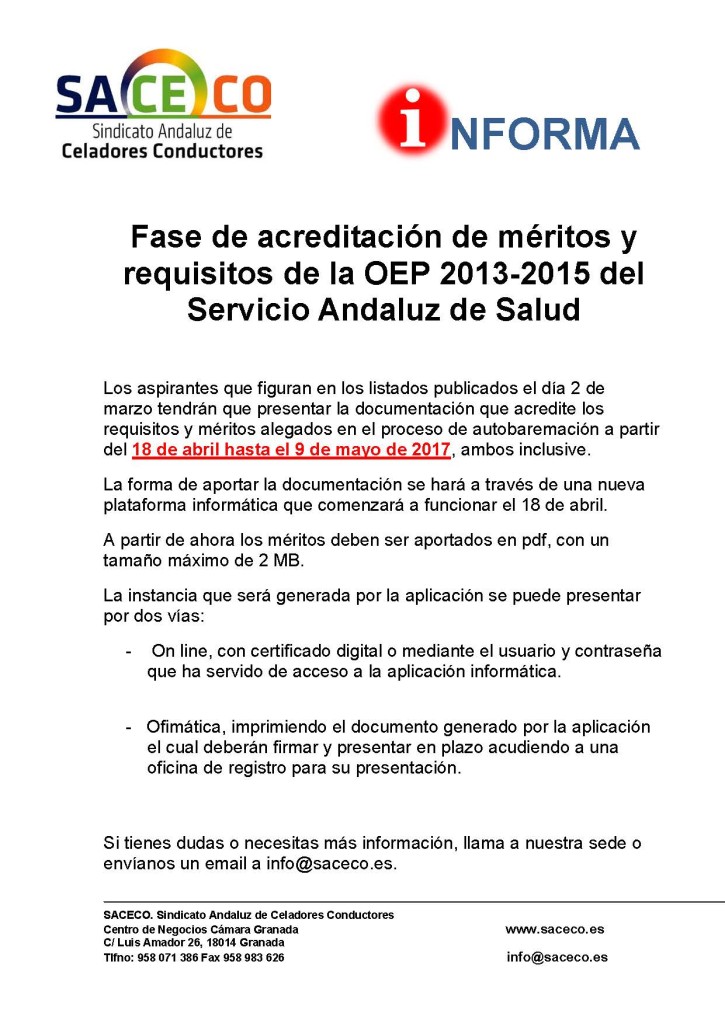 Acreditación méritos OEP 2013-2015